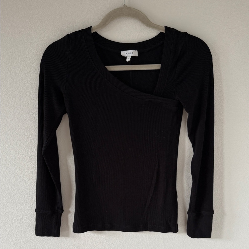 Reiss Black Long Sleeve Top